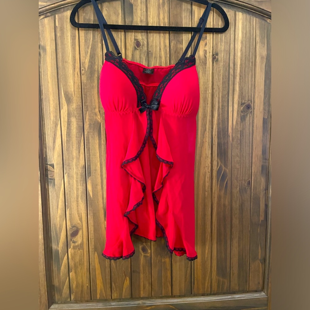 Red camisole and thong for Valentines Day